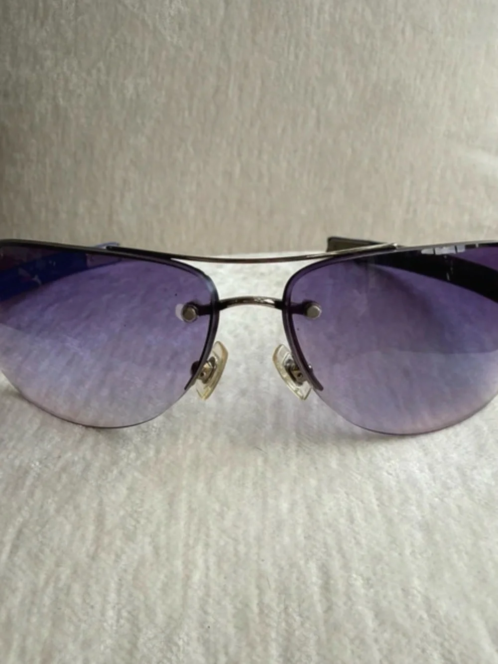 Chrome Hearts Purple Gradient Rimless Sunglasses with Silver Accents